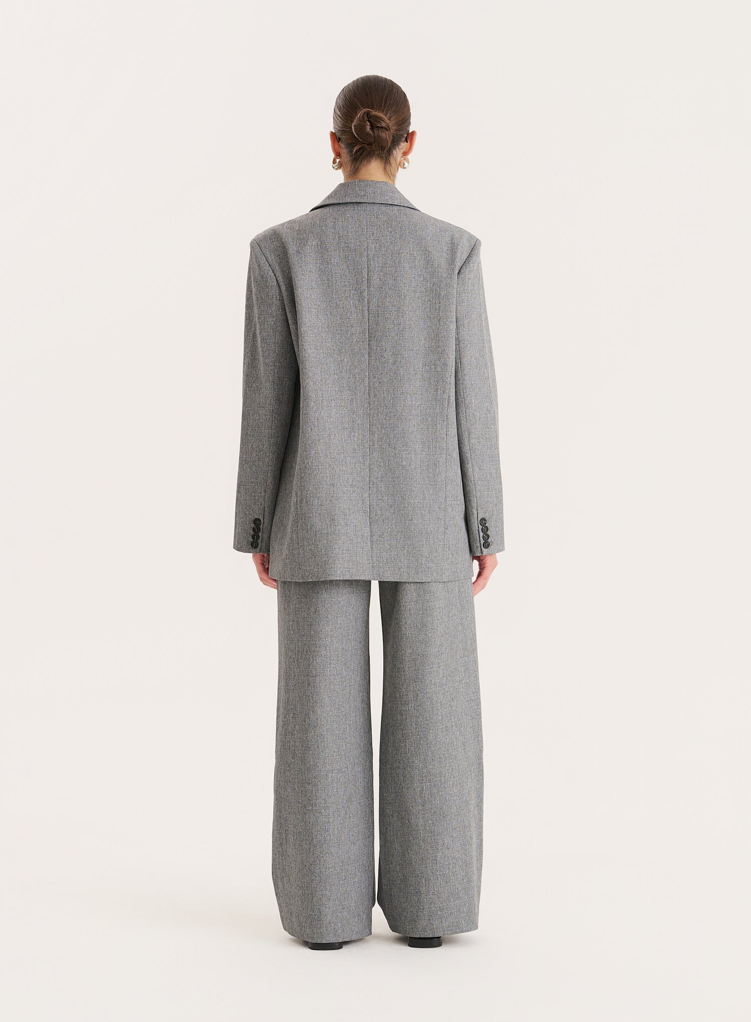 Grey Tailored Oversized Blazer